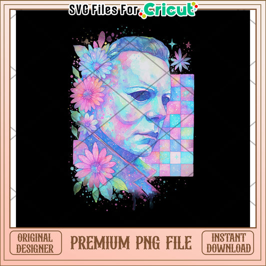 Michael myers neon png, halloween time png, halloween decor png