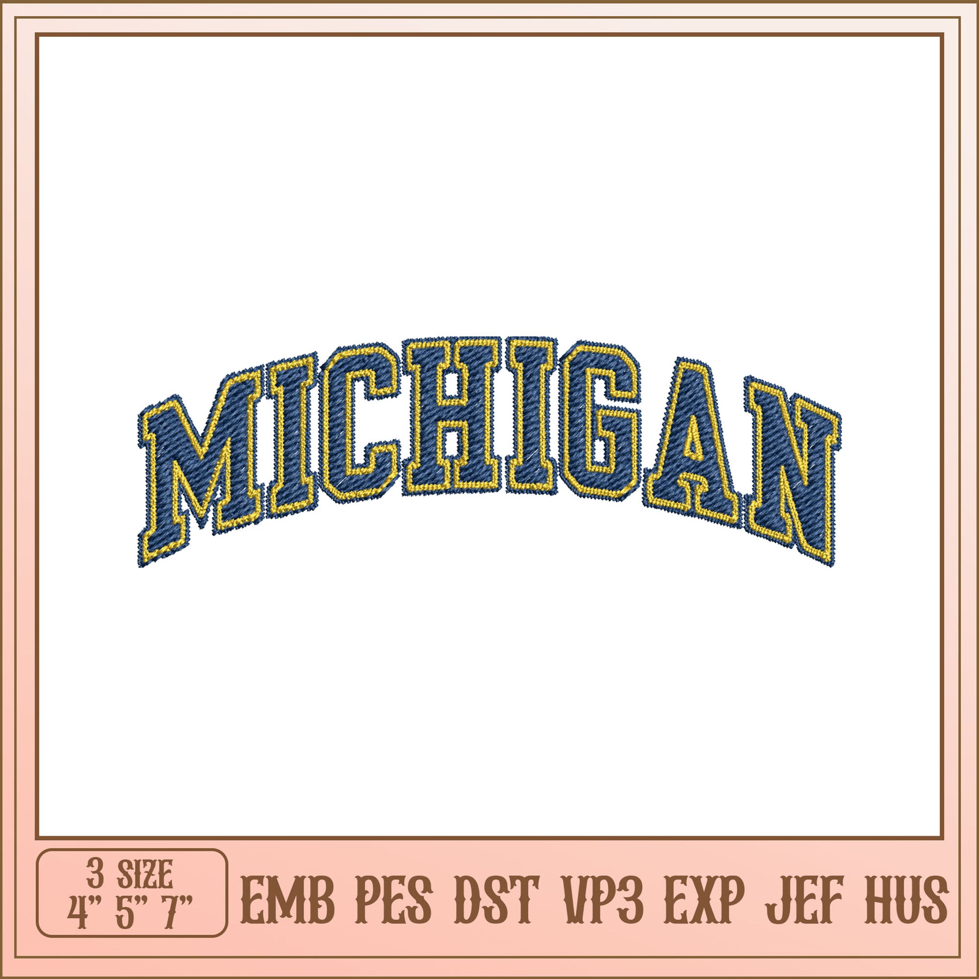 Michigan Embroidery Design