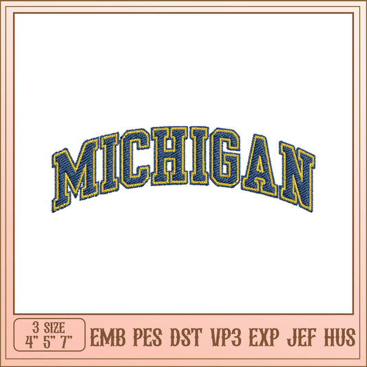 Michigan Embroidery Design