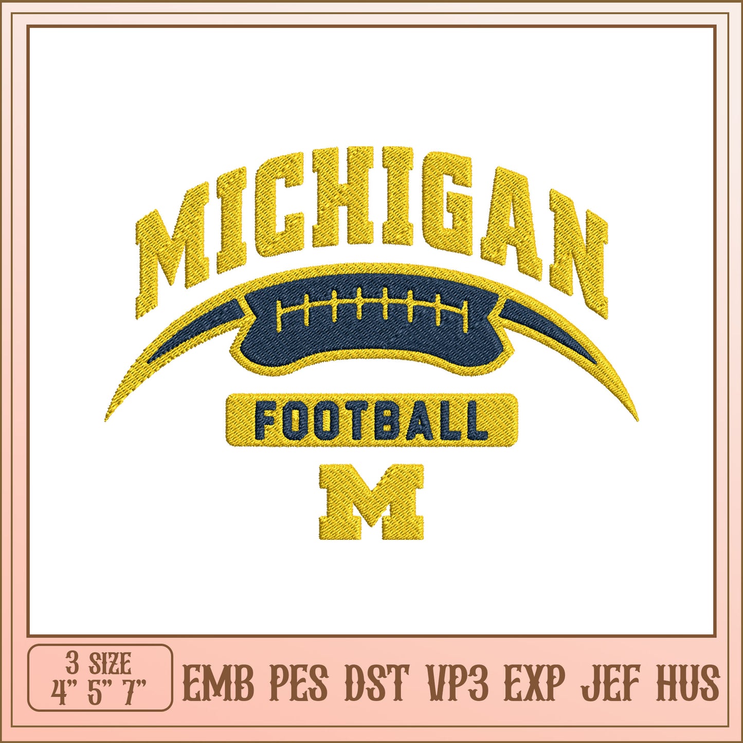 Michigan Football Embroidery Design