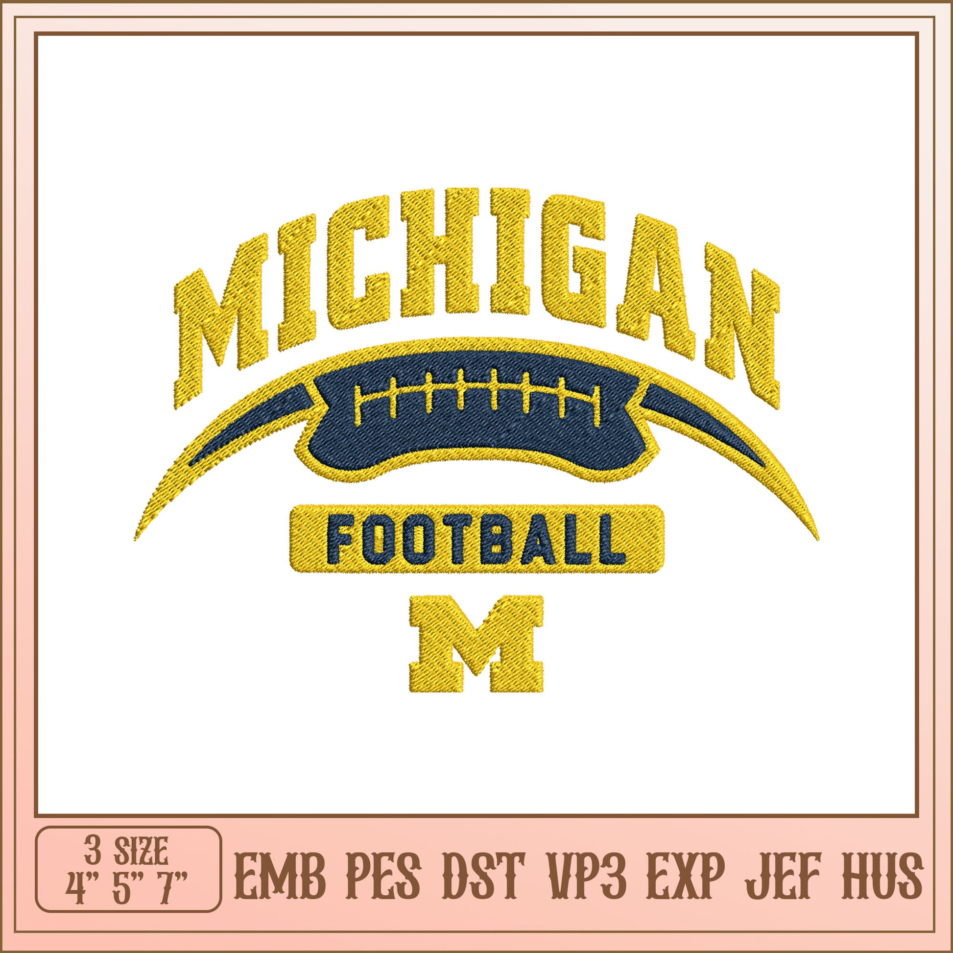 Michigan Football Embroidery Design
