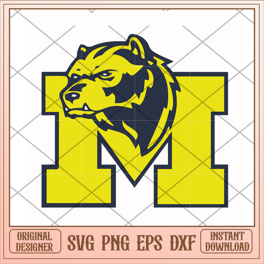 Michigan Wolverines mascot design M svg, mascot design svg, ncaa svg