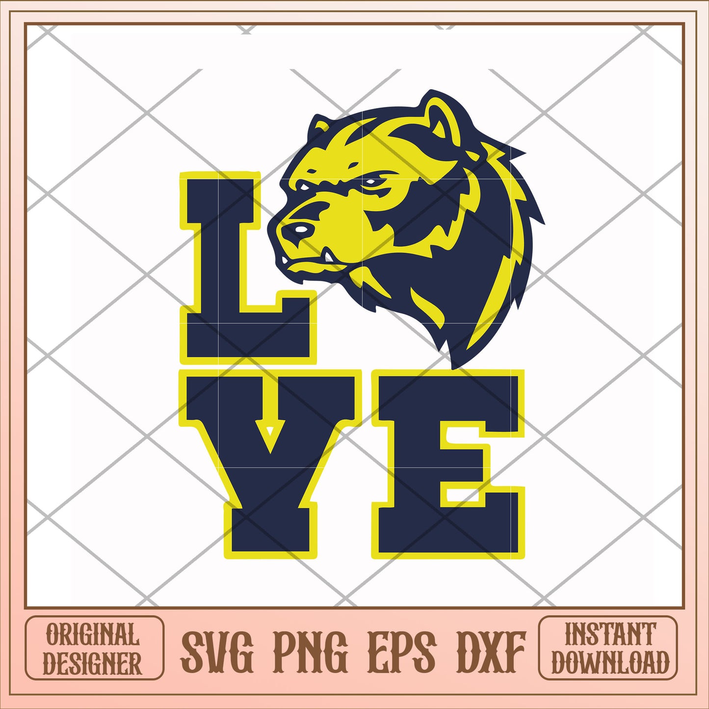 Michigan Wolverines mascot love svg, mascot svg, ncaa svg