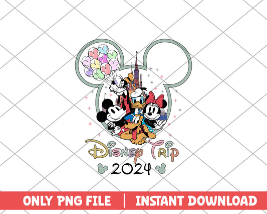 Mickeu and friends disney trip 2024 disney png