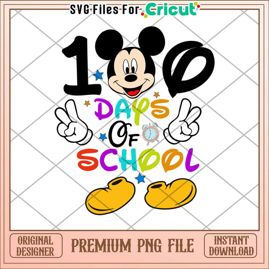 Mickey 100 days of school png, disney character png, school png