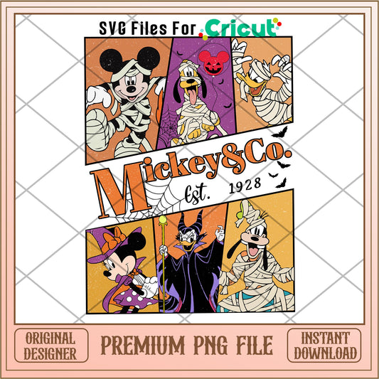 Mickey And Co est 1928 png, Disney characters png, Digital Download