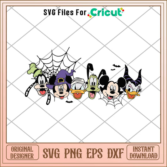 Mickey And Friends Head Halloween characters svg, Disney characters svg, Digital Download