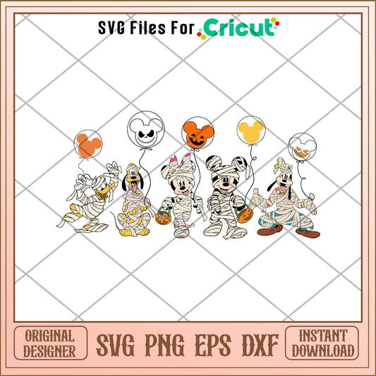Mickey And Friends Mummy svg, Disney characters svg, Digital Download