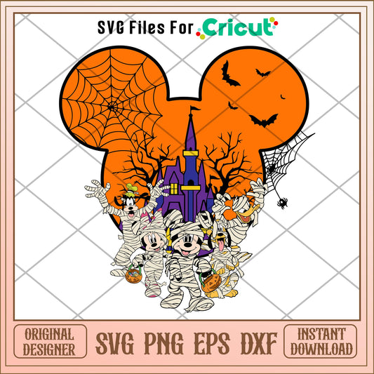 Mickey And Friends mummy Halloween svg, Disney characters svg, Digital Download