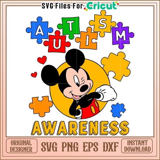 Mickey Autism Awareness SVG Design