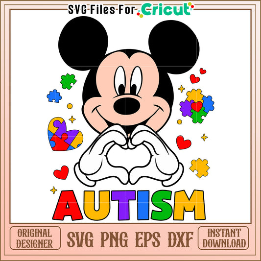 Mickey Autism SVG Design Instant Download