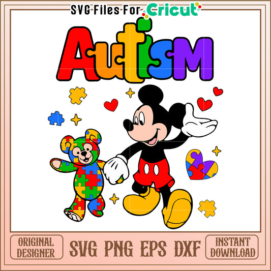 Mickey Autism SVG PNG EPS DXF