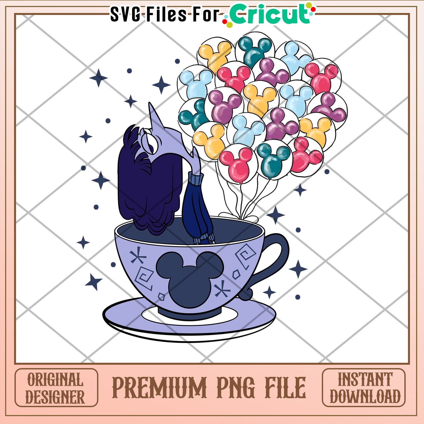 Mickey Balloons Teacup PNG Cricut Design