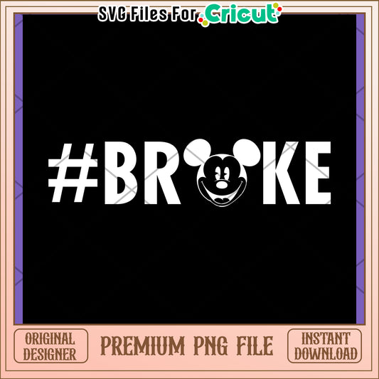 Mickey Broke PNG Design Instant Download