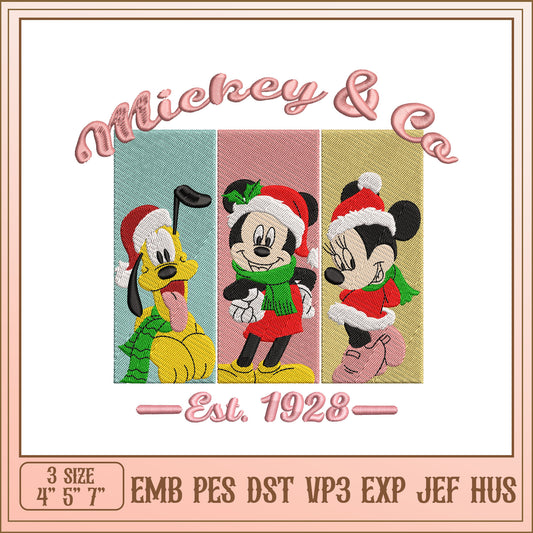 Mickey Christmas Embroidery Design