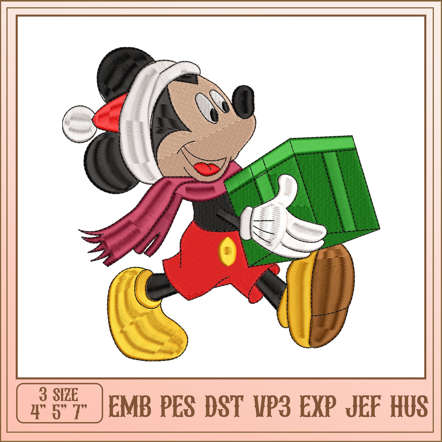 Mickey Christmas Embroidery Design