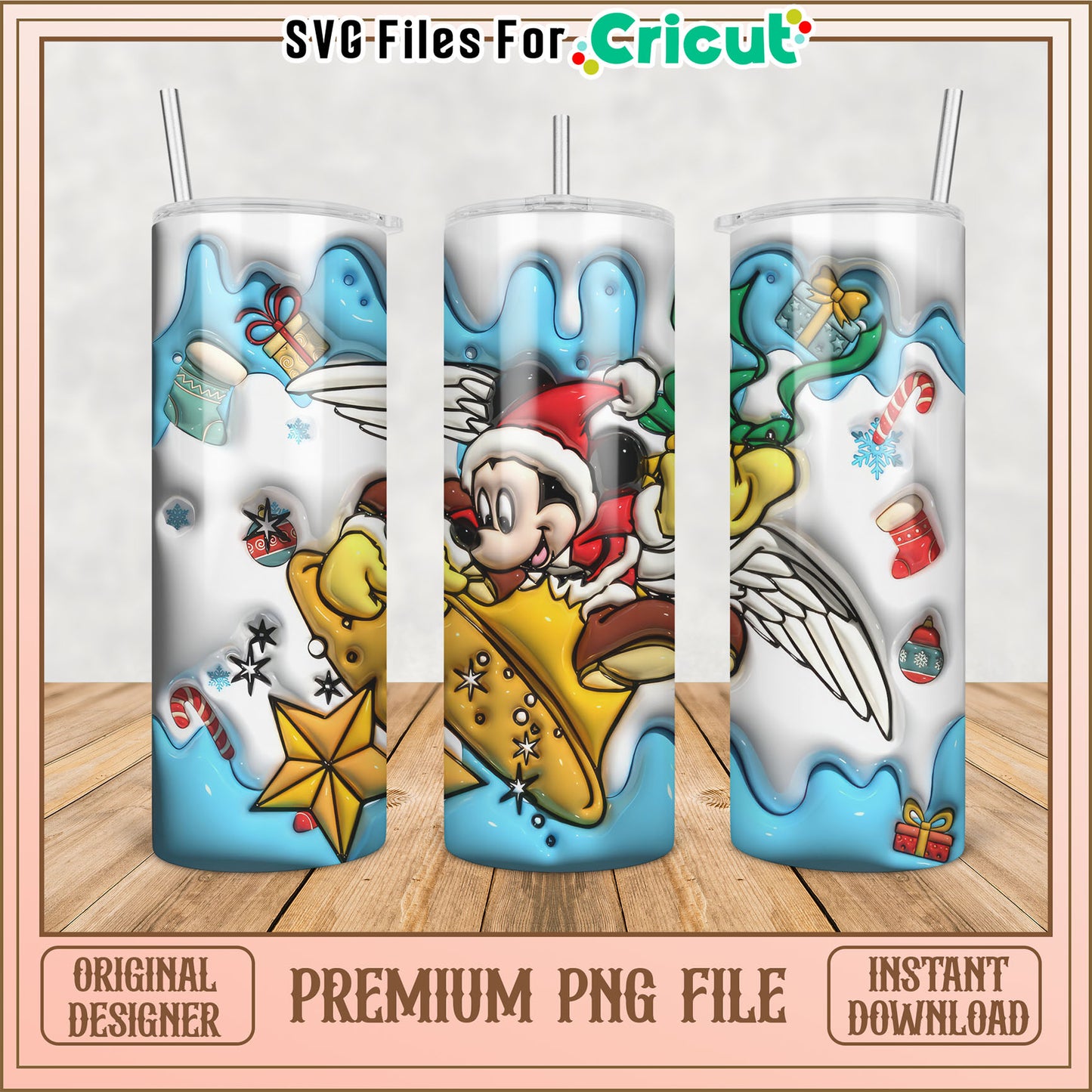 Mickey Christmas PNG Tumbler Design