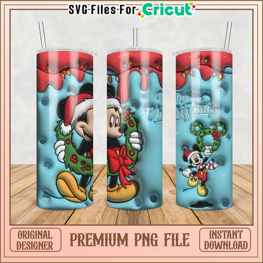 Mickey Christmas Tumbler PNG Sublimation Design