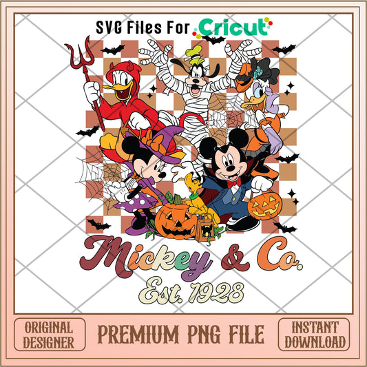 Mickey Co Est 1928  png, Disney characters png, Digital Download