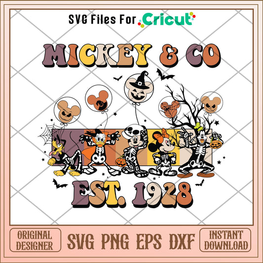 Mickey Co Est 1928 svg, Disney characters svg, Digital Download