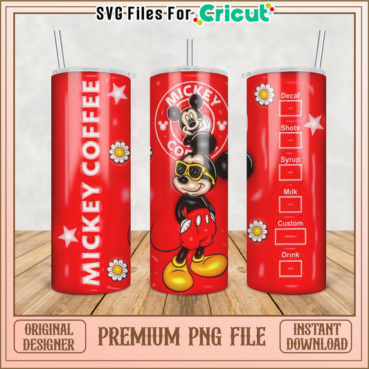 Mickey Coffee Tumbler Premium PNG File for Cricut Projects Download