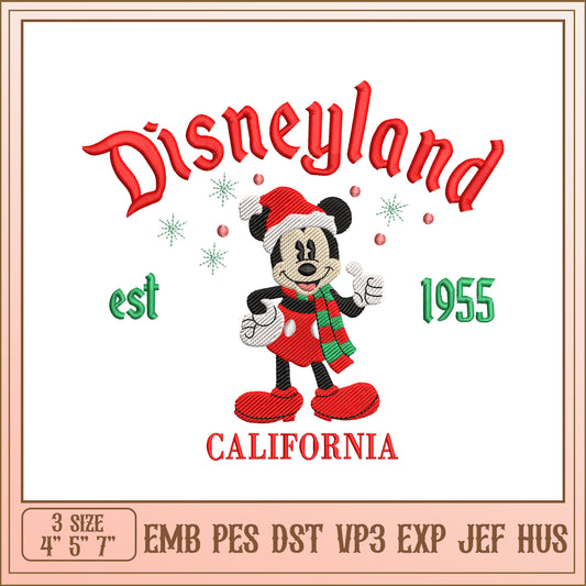 Mickey Disneyland Christmas Embroidery