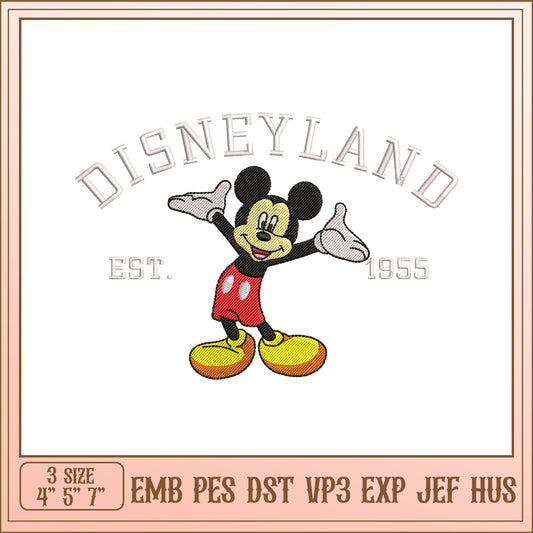 Mickey Disneyland Embroidery Design