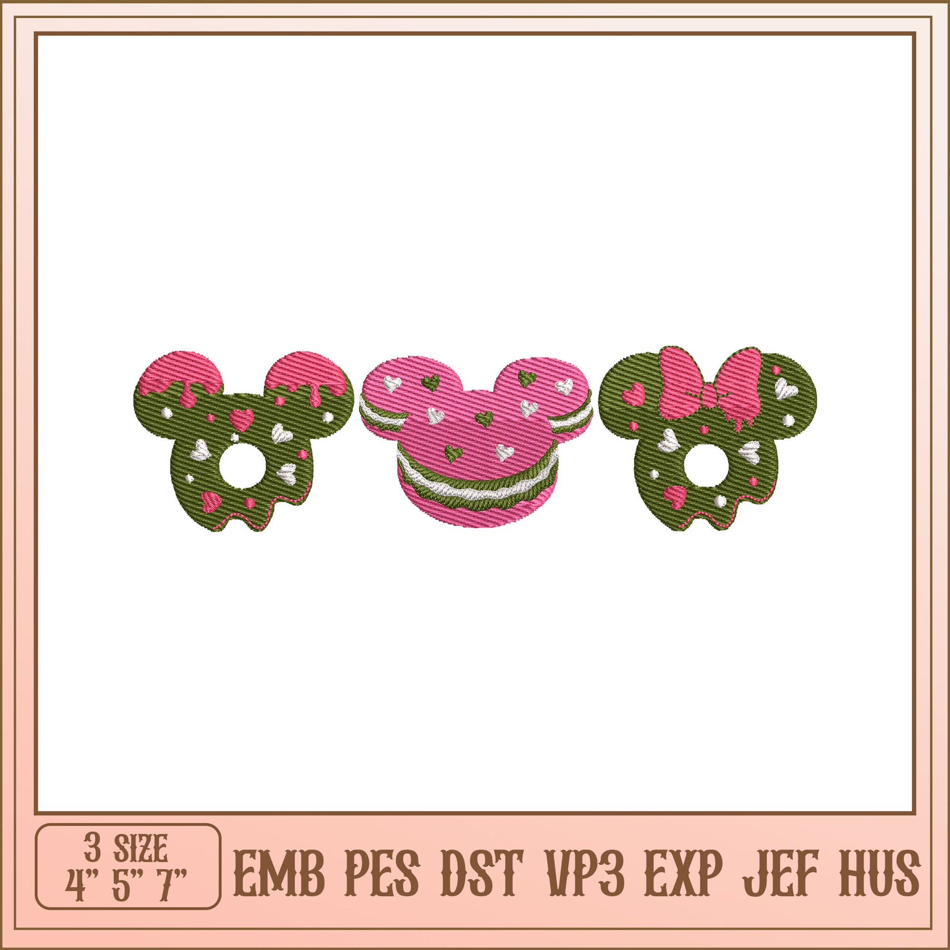 Mickey Donut Embroidery Design