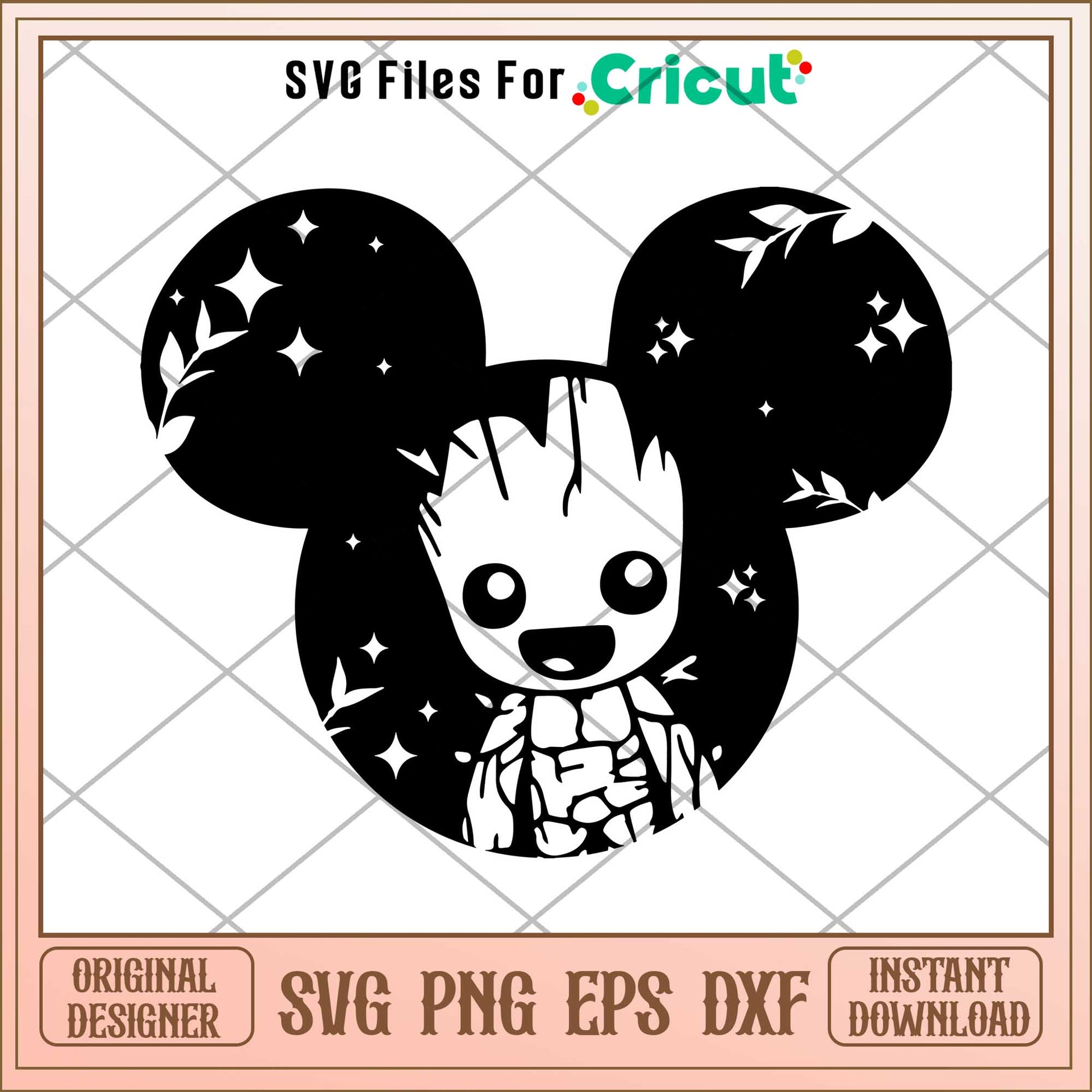 Mickey Ears Baby Groot svg, maverl character svg, Digital Download