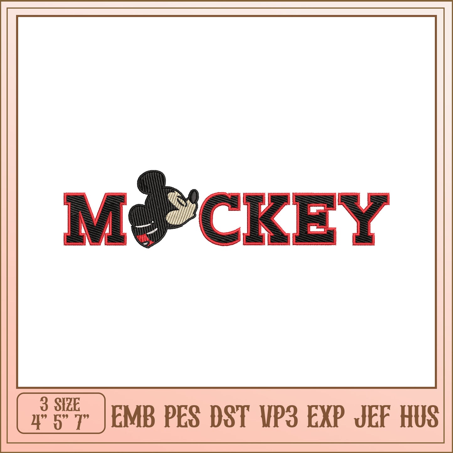 Mickey Embroidery Design 4x7 Inch