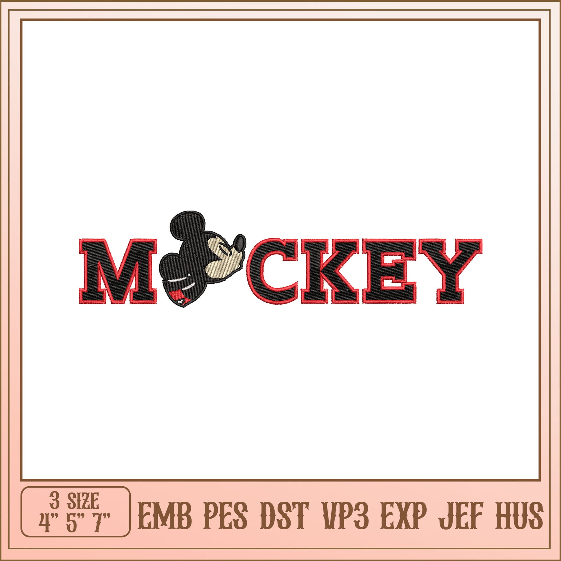 Mickey Embroidery Design 4x7 Inch