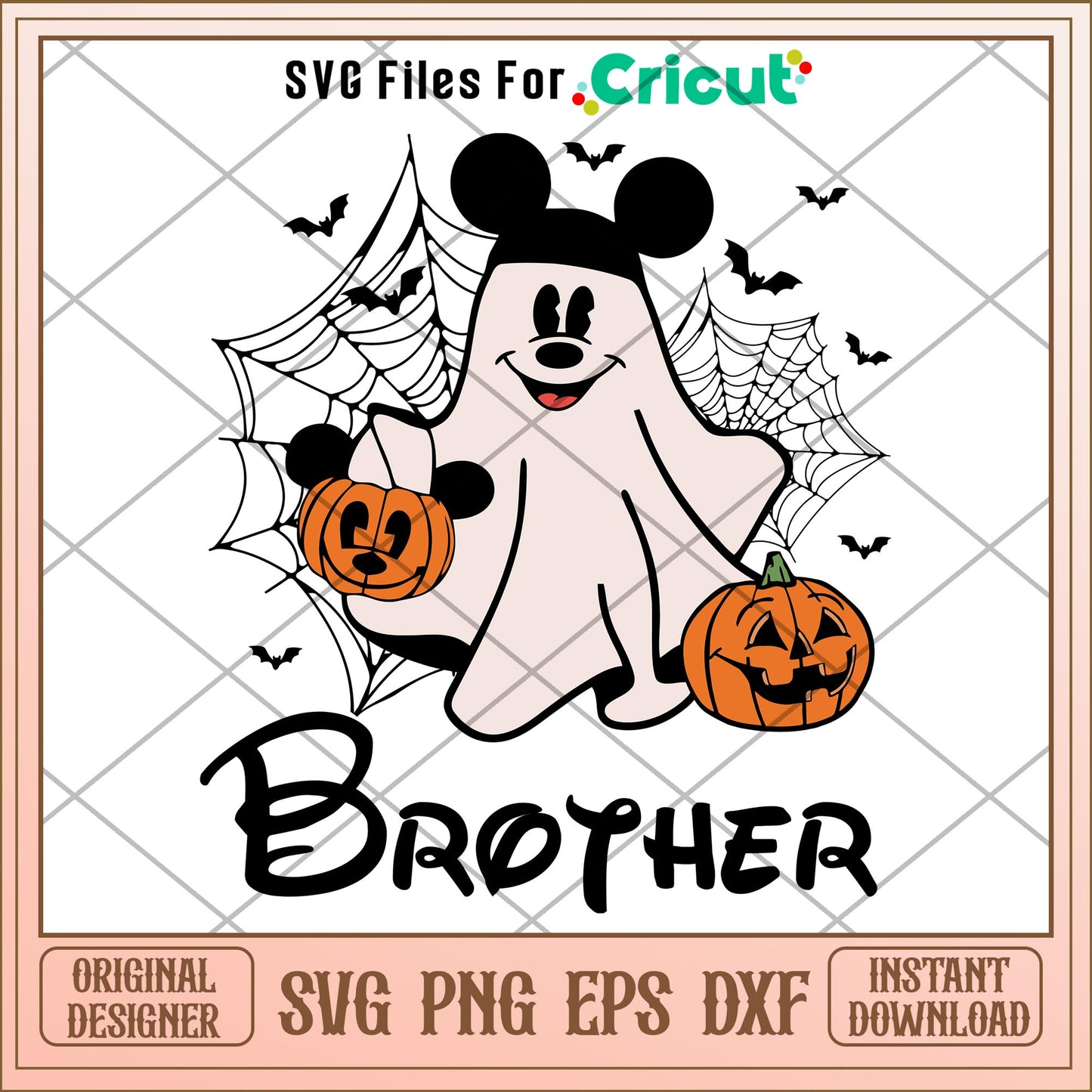 Mickey Ghost Halloween Pumpkin Brother svg, Disney characters svg, Digital Download