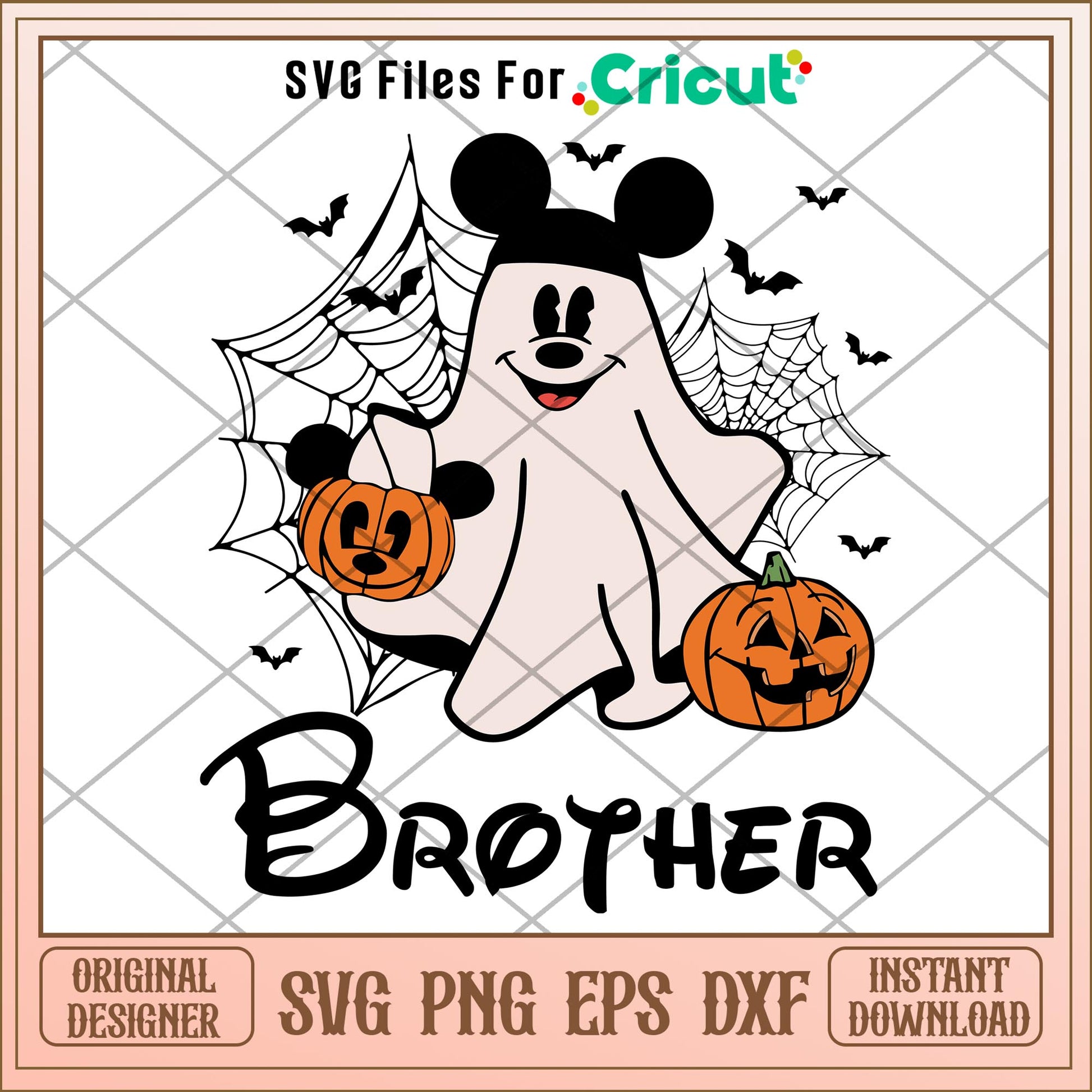 Mickey Ghost Halloween Pumpkin Brother svg, Disney characters svg, Digital Download