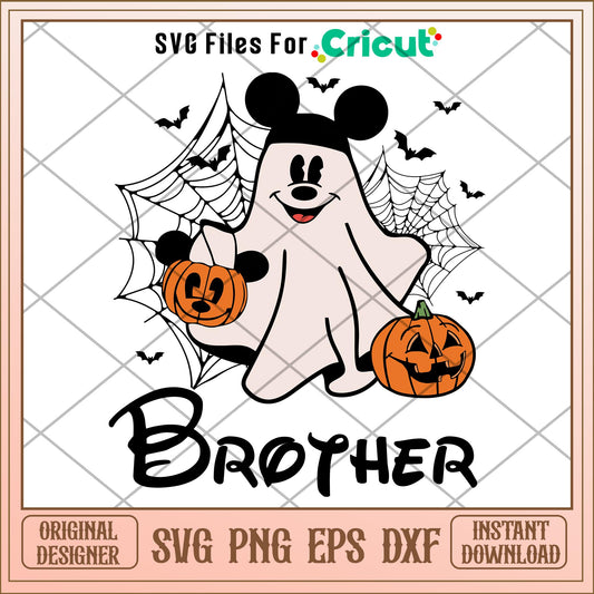 Mickey Ghost Halloween Pumpkin Brother svg, Disney characters svg, Digital Download