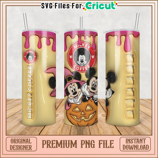 Mickey Halloween Coffee Tumbler PNG