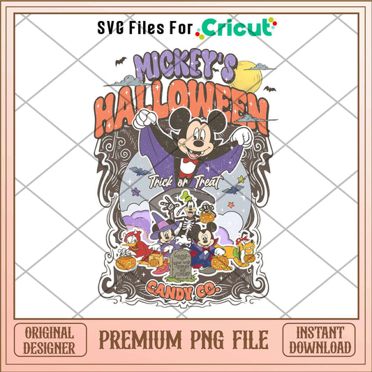 Mickey Inspired Halloween Pumpkin png, Disney characters png, Digital Download