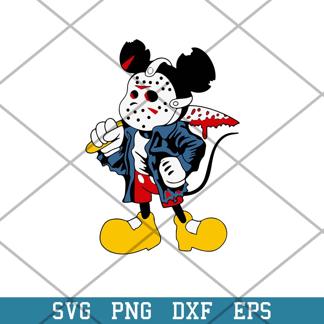 Mickey Jason Horror Halloween Svg, Mickey Horror Svg-Svgfilesforcricut