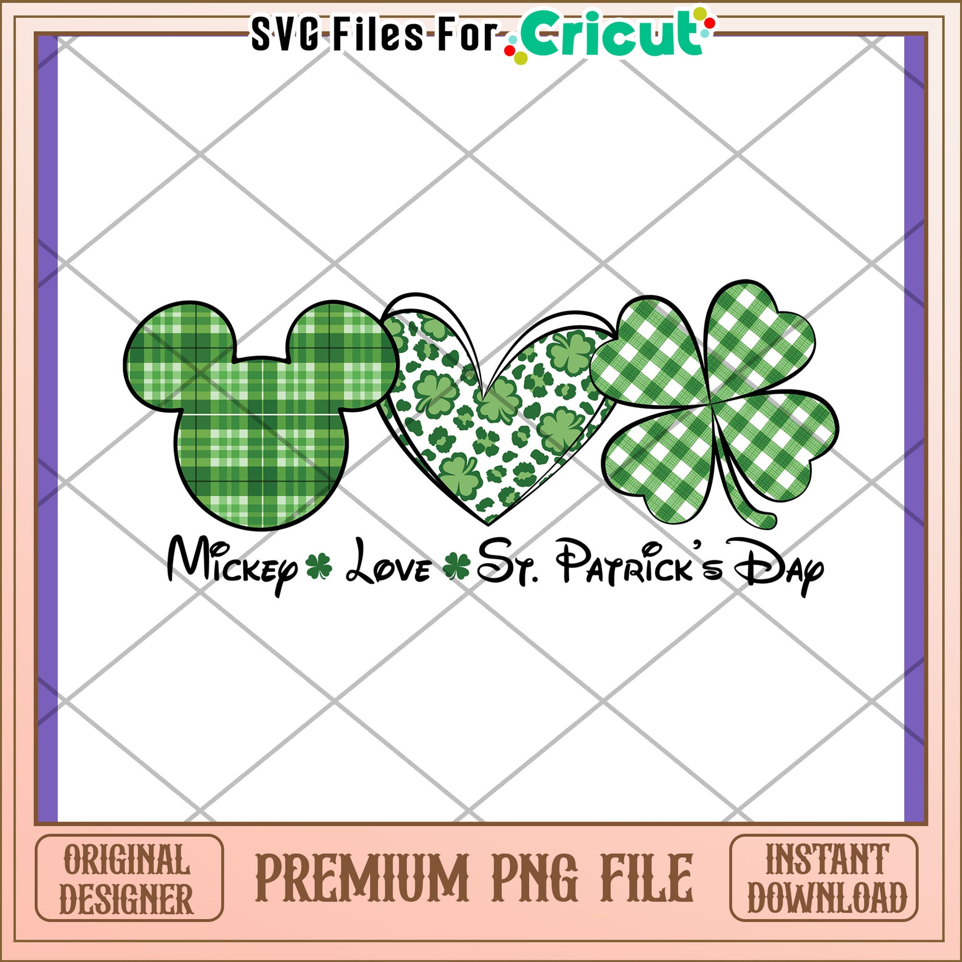 Mickey Love St Patrick's Day PNG Design Download