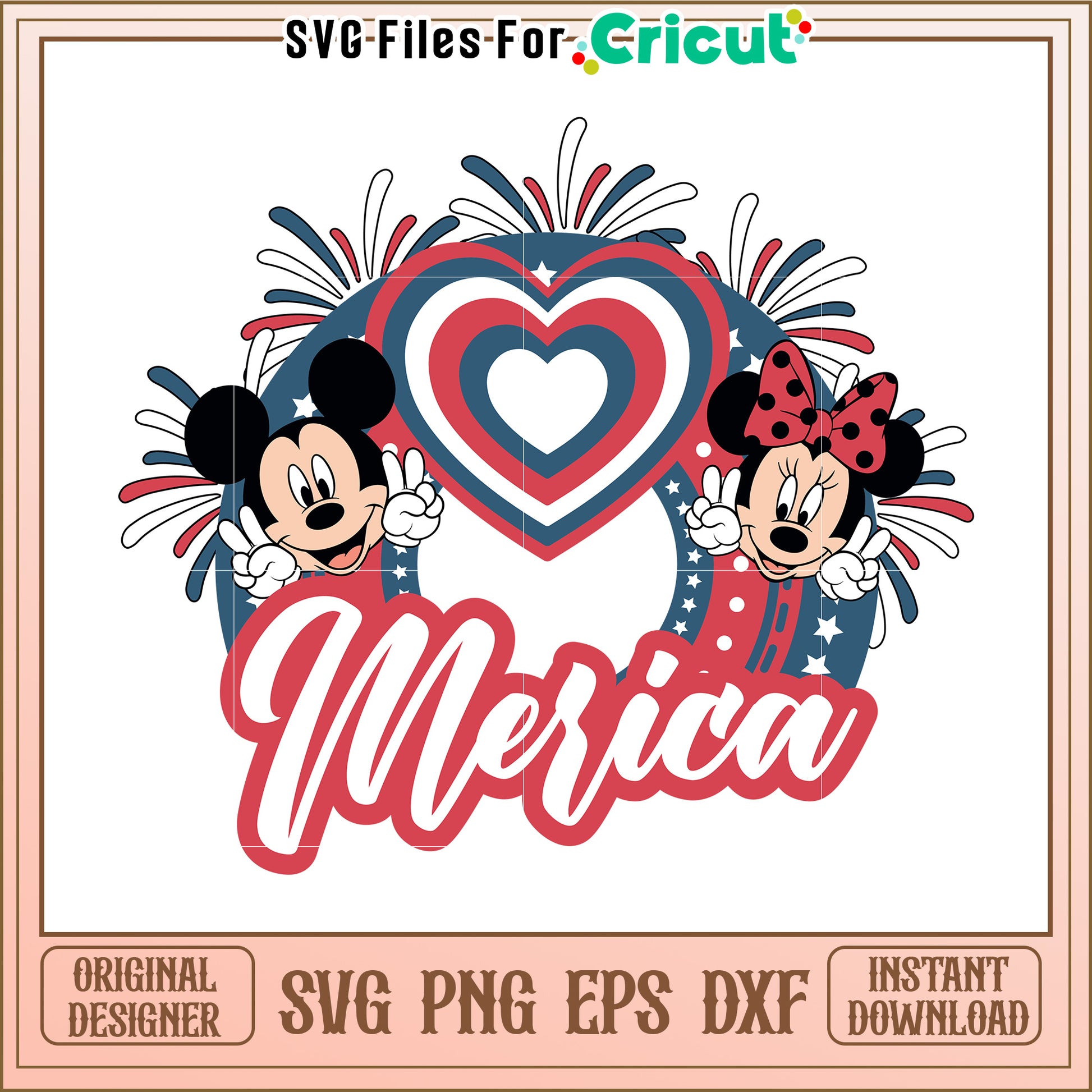 Mickey Minnie 4th of July SVG Design