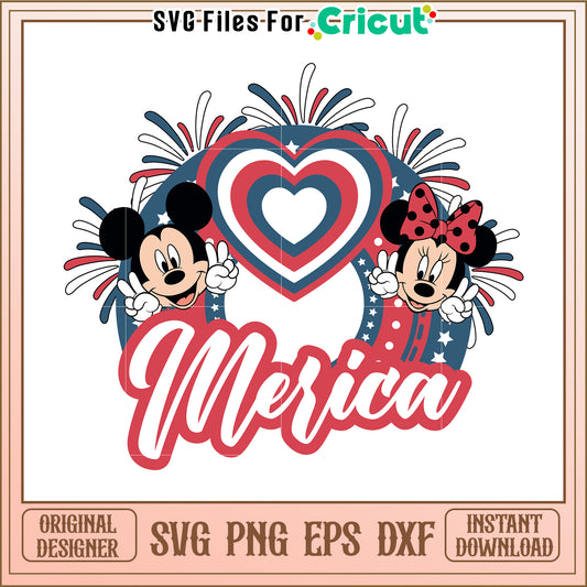 Mickey Minnie 4th of July SVG Design