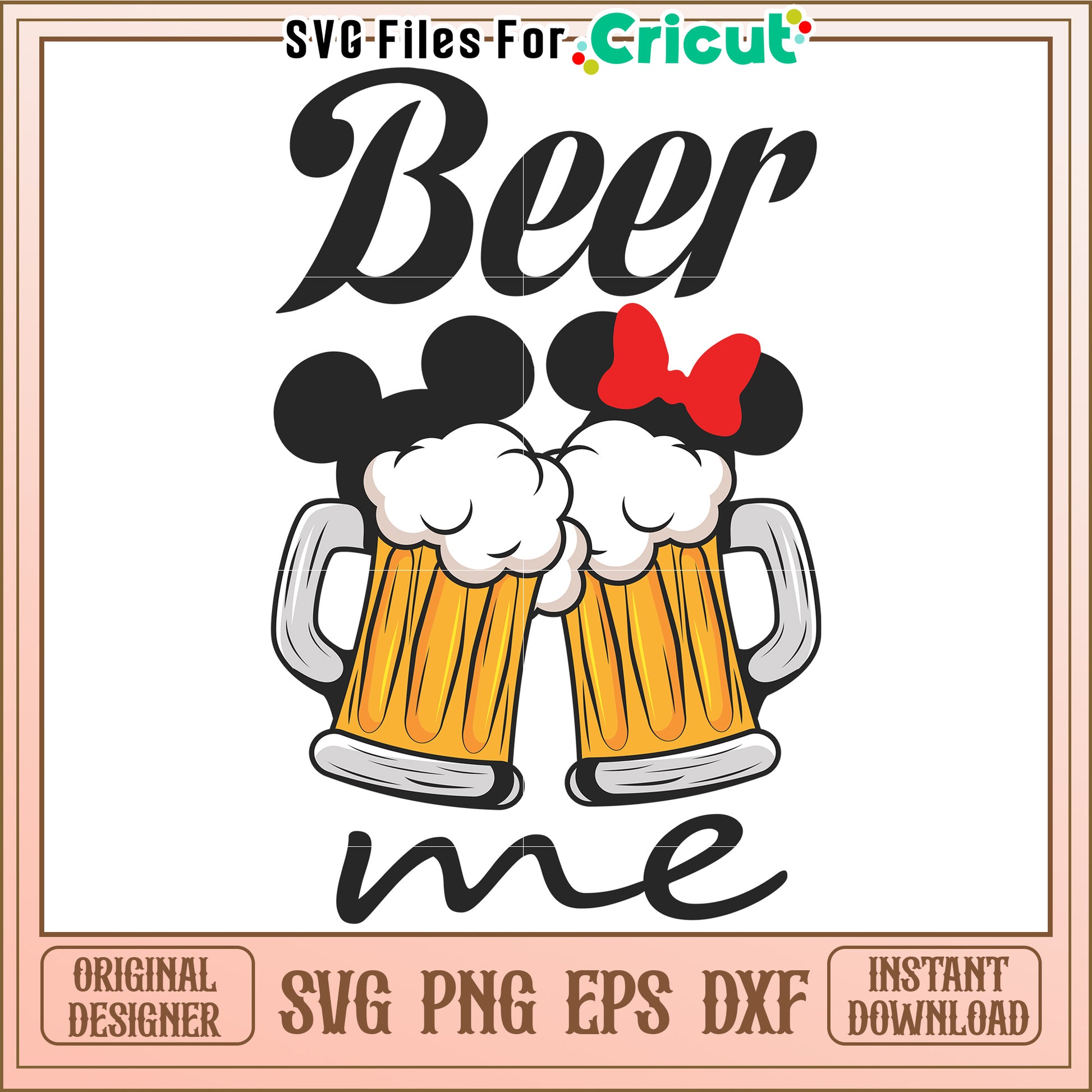 Mickey Minnie Beer SVG Design