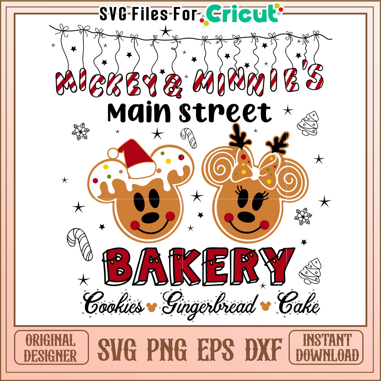 Mickey Minnie Christmas Bakery SVG
