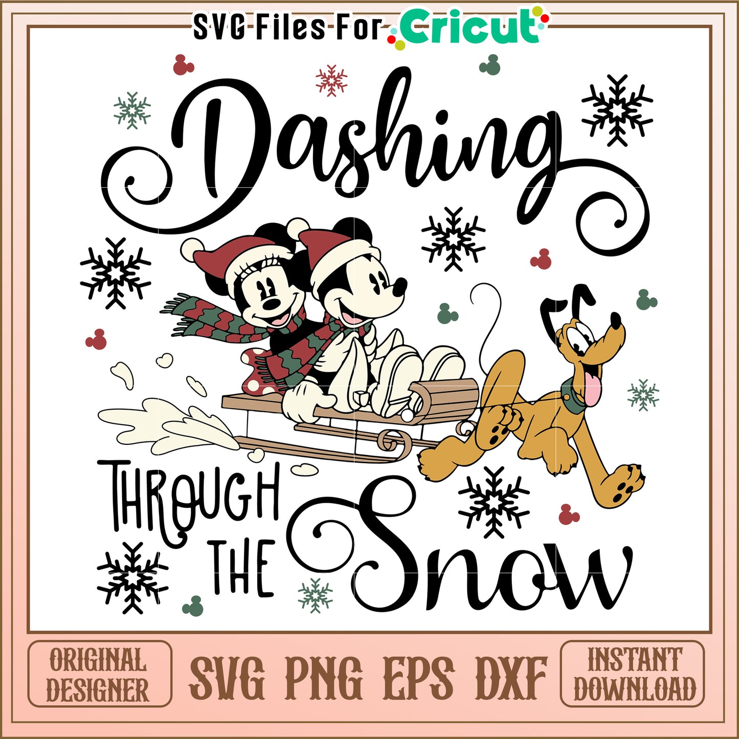 Mickey Minnie Christmas SVG Design