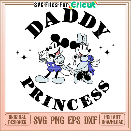 Mickey Minnie Daddy Princess SVG Design