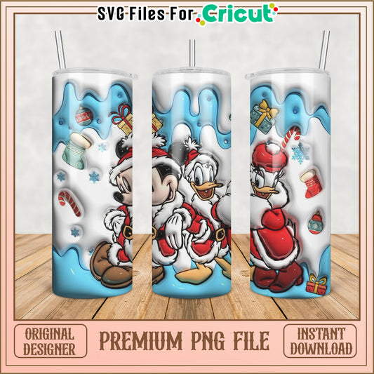 Mickey Minnie Daisy Christmas Tumbler PNG