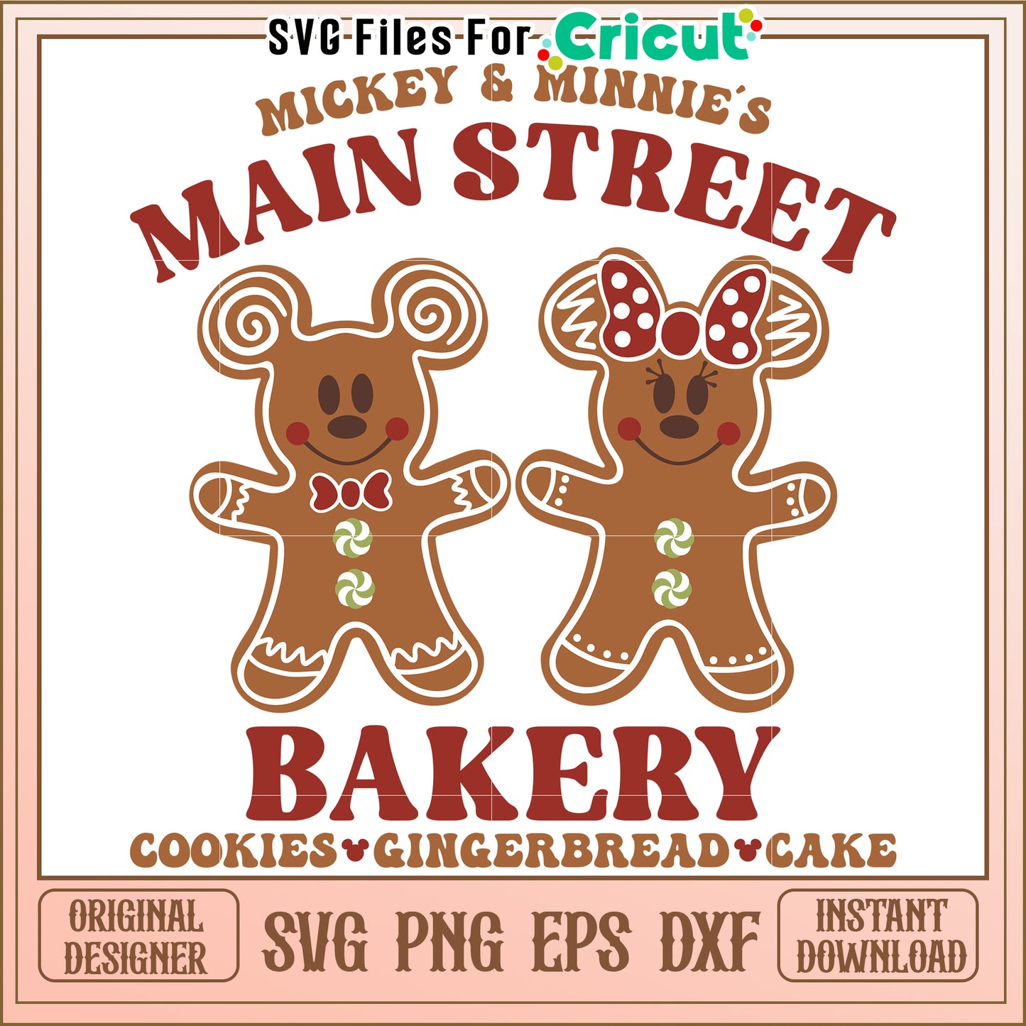 Mickey Minnie Gingerbread Bakery SVG