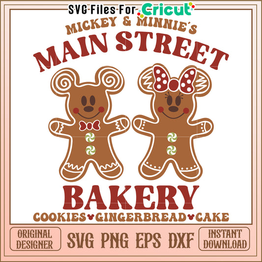 Mickey Minnie Gingerbread Bakery SVG