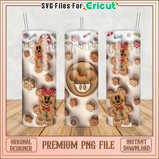 Mickey Minnie Gingerbread PNG Tumbler