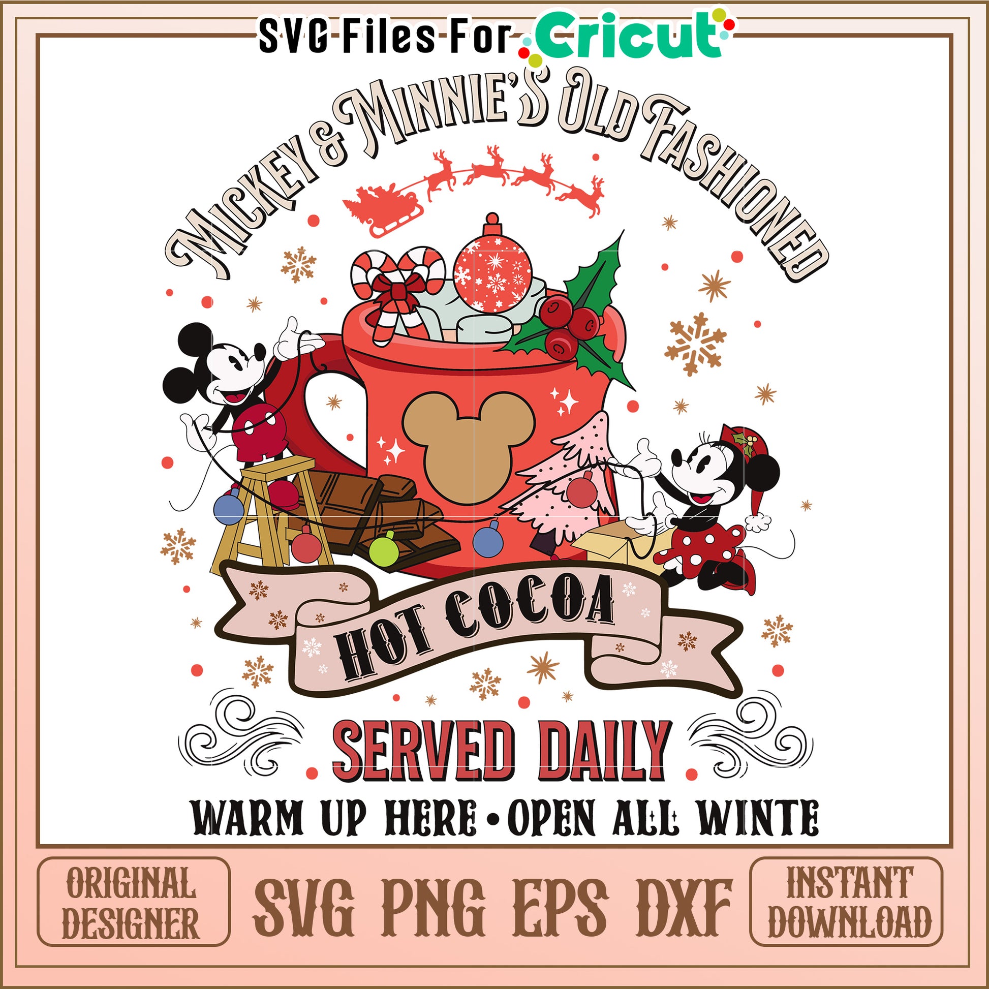 Mickey Minnie Hot Cocoa SVG Design