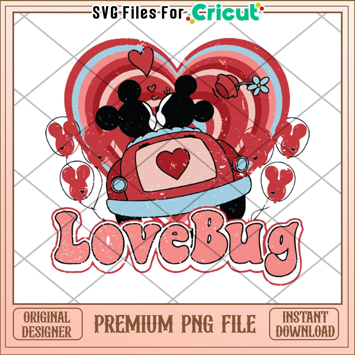 Mickey Minnie Lovebug PNG Valentines Day Design